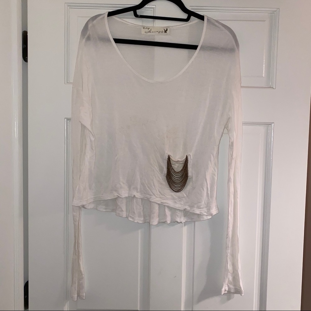 Vintage Havana white long sleeve with chains